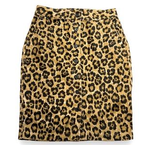 Pristine Ralph Lauren Leopard Print Linen Skirt 🐆